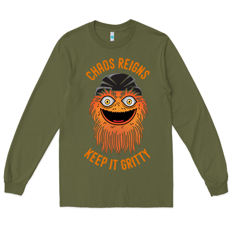 Chaos Reigns Keep It Gritty Long Sleeve Tee by PixelWave | Teevron