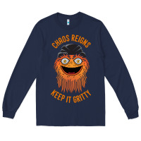 Navy chaos reigns keep it gritty Long Sleeve Tee - PixelWave