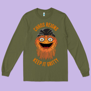 Chaos Reigns Keep It Gritty Long Sleeve Tee Designed By Pixelwave