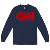 Navy cnn media company Long Sleeve Tee - PixelWave