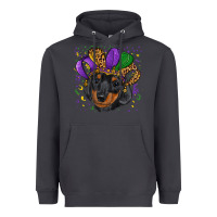 Smoke mardi gras hat dachshund puppy Heavyweight Hoodie - RanaPortraitStore