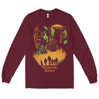Burgundy The Monster Squad Long Sleeve Tee - PixelWave