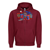 Burgundy usa nurse Zipper Hoodie - RanaPortraitStore