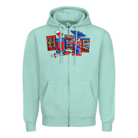 Seafoam usa nurse Zipper Hoodie - RanaPortraitStore
