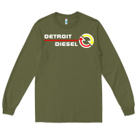 Army Green Detroit Diesel Long Sleeve Tee - PixelWave