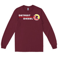 Burgundy Detroit Diesel Long Sleeve Tee - PixelWave