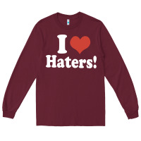 Burgundy i love haters Long Sleeve Tee - PixelWave