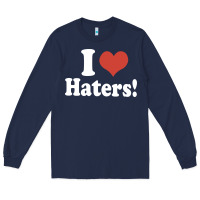 Navy i love haters Long Sleeve Tee - PixelWave