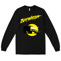 Black baywatch lifeguard tower sunset   baywatch Long Sleeve Tee - PixelWave