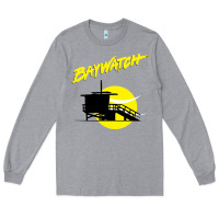 Heather Grey baywatch lifeguard tower sunset   baywatch Long Sleeve Tee - PixelWave