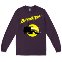 Plum baywatch lifeguard tower sunset   baywatch Long Sleeve Tee - PixelWave