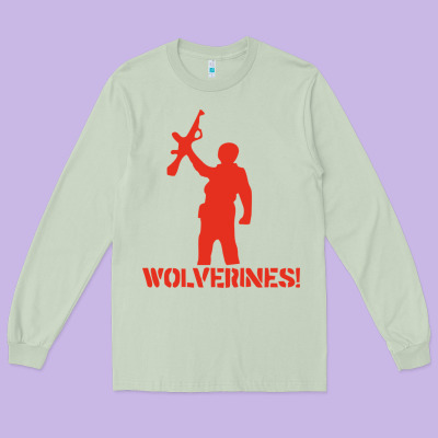 Red Dawn Wolverines Long Sleeve Tee Designed By Pixelwave