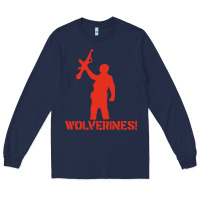 Navy red dawn wolverines Long Sleeve Tee - PixelWave