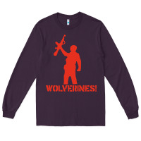 Plum red dawn wolverines Long Sleeve Tee - PixelWave