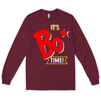Burgundy it's bo time Long Sleeve Tee - PixelWave