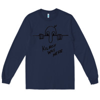 Navy Kilroy was here (on RedBubble) gift Long Sleeve Tee - PixelWave