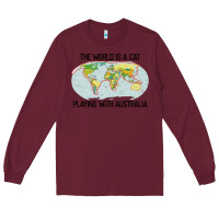 Burgundy the world is a cat playing with australia 2020 shirt Long Sleeve Tee - PixelWave