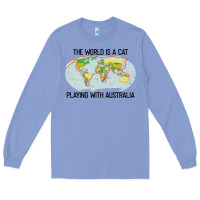 Colony Blue the world is a cat playing with australia 2020 shirt Long Sleeve Tee - PixelWave