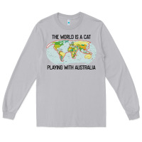 Moon Dust the world is a cat playing with australia 2020 shirt Long Sleeve Tee - PixelWave