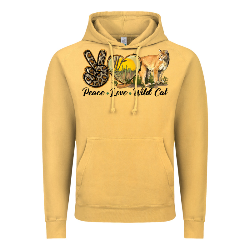 Peace Love Wild Cat Vintage Hoodie by LillyAllenDesigns | Teevron
