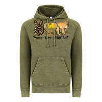 Vintage Olive Peace Love Wild cat Vintage Hoodie - LillyAllenDesigns