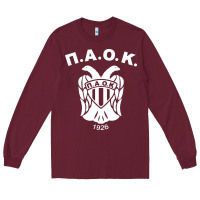 Burgundy paok merch Long Sleeve Tee - PixelWave