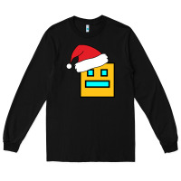 Black Geometry Dash Long Sleeve Tee - PixelWave