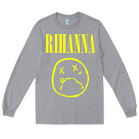Heather Grey Grunge Rihanna Long Sleeve Tee - PixelWave
