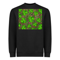 Black Saint Patricks Day Shamrock And Leopard Heavyweight Sweatshirt - RanaPortraitStore