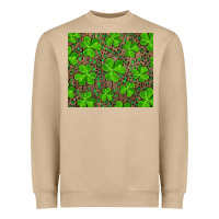Mushroom Saint Patricks Day Shamrock And Leopard Heavyweight Sweatshirt - RanaPortraitStore