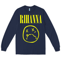 Navy Grunge Rihanna Long Sleeve Tee - PixelWave
