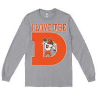 Heather Grey i love the d broncos football quote Long Sleeve Tee - PixelWave