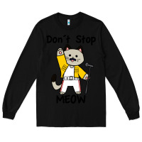 Black Don´t Stop Meow Long Sleeve Tee - PixelWave