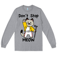 Heather Grey Don´t Stop Meow Long Sleeve Tee - PixelWave
