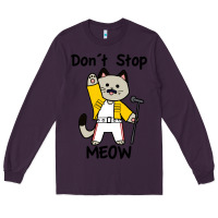 Plum Don´t Stop Meow Long Sleeve Tee - PixelWave