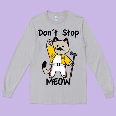Don´t Stop Meow Long Sleeve Tee Designed By Pixelwave