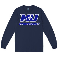 Navy marymount university vectorized Long Sleeve Tee - PixelWave
