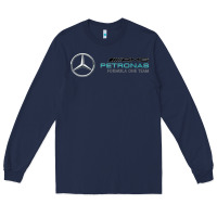 Navy mercedis f1 Long Sleeve Tee - PixelWave