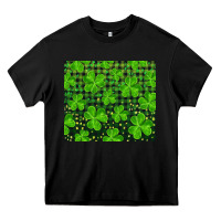 Black shamrock and plaid Heavy Core Tee - RanaPortraitStore