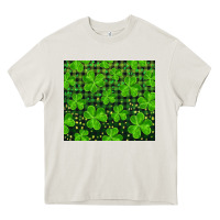 Cream shamrock and plaid Heavy Core Tee - RanaPortraitStore