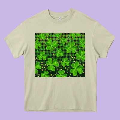 Shamrock And Plaid Heavy Core Tee Designed By Ranaportraitstore