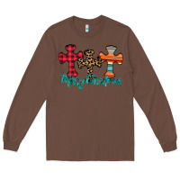 Chestnut merry Christmas cross Long Sleeve Tee - CowhideDigitalArt