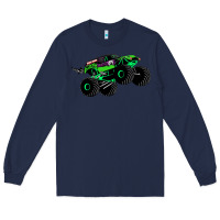 Navy monster truck grave digger Long Sleeve Tee - PixelWave
