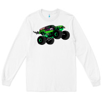 White monster truck grave digger Long Sleeve Tee - PixelWave