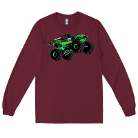 Burgundy monster truck grave digger Long Sleeve Tee - PixelWave