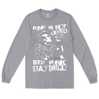 Heather Grey Stay Punk Stay Drunk Long Sleeve Tee - PixelWave