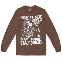 Chestnut Stay Punk Stay Drunk Long Sleeve Tee - PixelWave