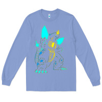 Colony Blue Spacegodzilla Long Sleeve Tee - PixelWave