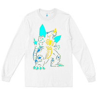 White Spacegodzilla Long Sleeve Tee - PixelWave
