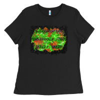 Black halloween leopard lines background Ladies Tee - BundleAndBundleShop